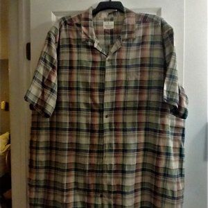 New! Big & Tall Men's mutual weave Shirt, 3XLT, Green Plaid.
